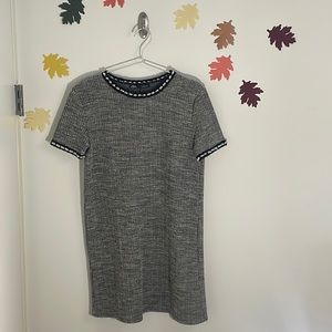 Zara Gray and Pearl Tweed Short Sleeve Dress